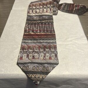 Dani Moda Maschile men's silk striped neck tie pre-owned Excellent 60x3-3/4"
